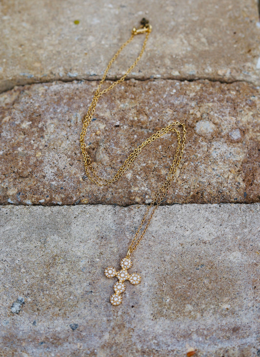 Gold Diamond Cross Necklace