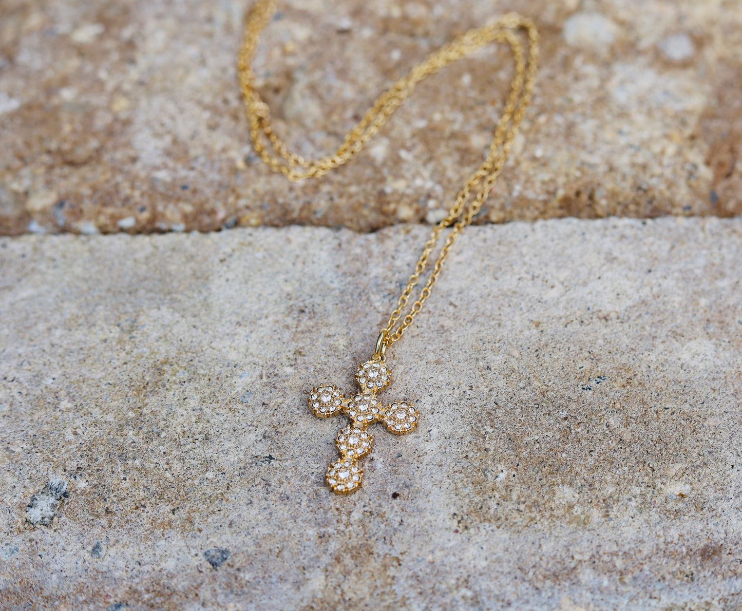 Gold Diamond Cross Necklace