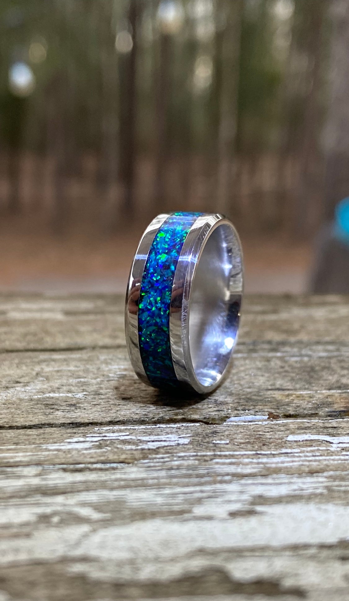 Blue Ice Opal Ring