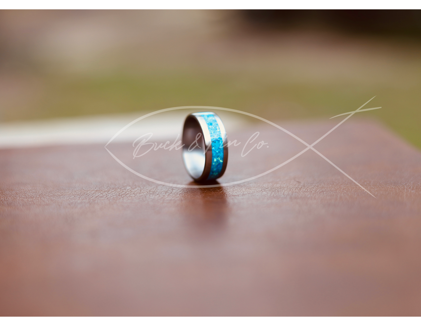 Titanium Blue Ice Opal Glow-stone Ring